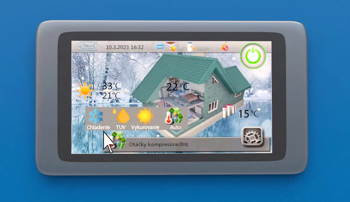 Five-inch display on the ATTACK Inverter R32 indoor unit