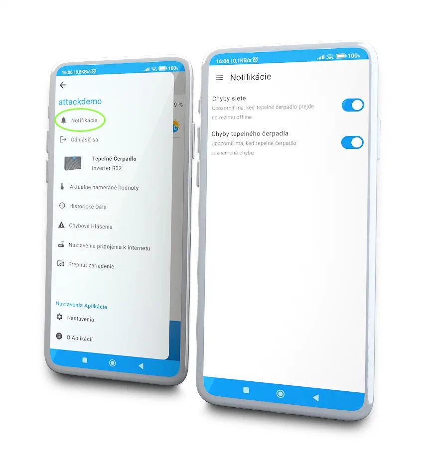 Notifications in the ATTACK Heating app