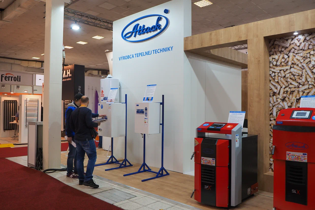 ATTACK · visitors at the product display