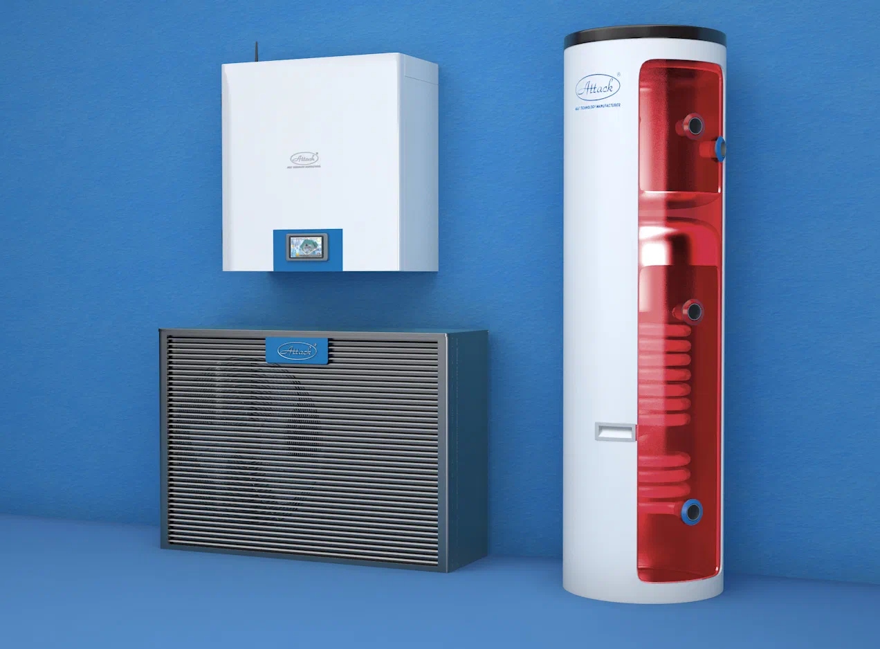 ATTACK HYDRO COMBI 250 INOX stainless steel tank with a heat pump
