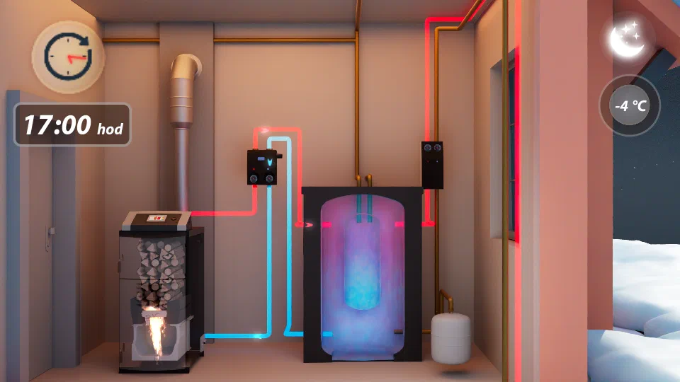 Buffer-tank insulation in a heating system