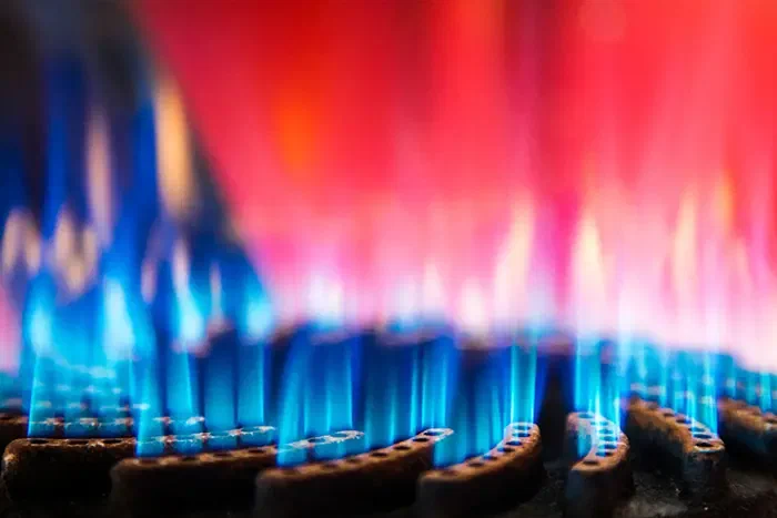 Burner flame in an ATTACK condensing gas boiler