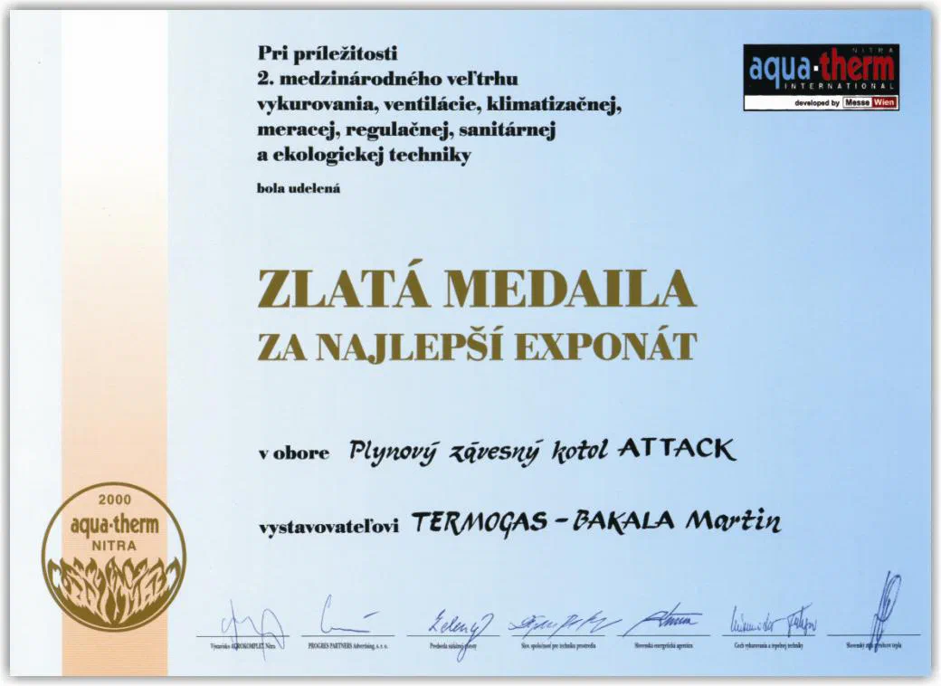 ATTACK wall-mounted gas boiler · Gold medal