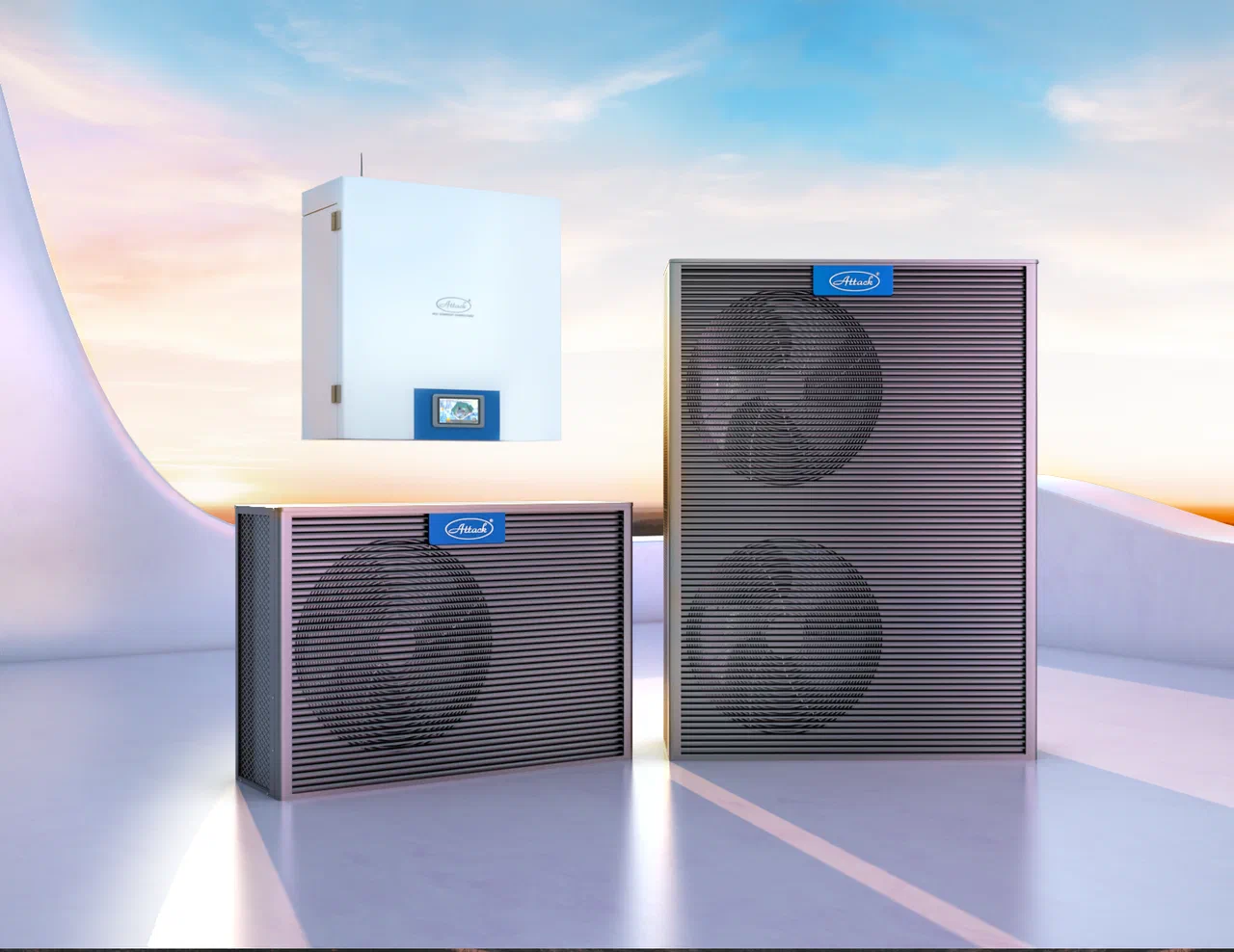 ATTACK Inverter R32 heat pumps in different output sizes