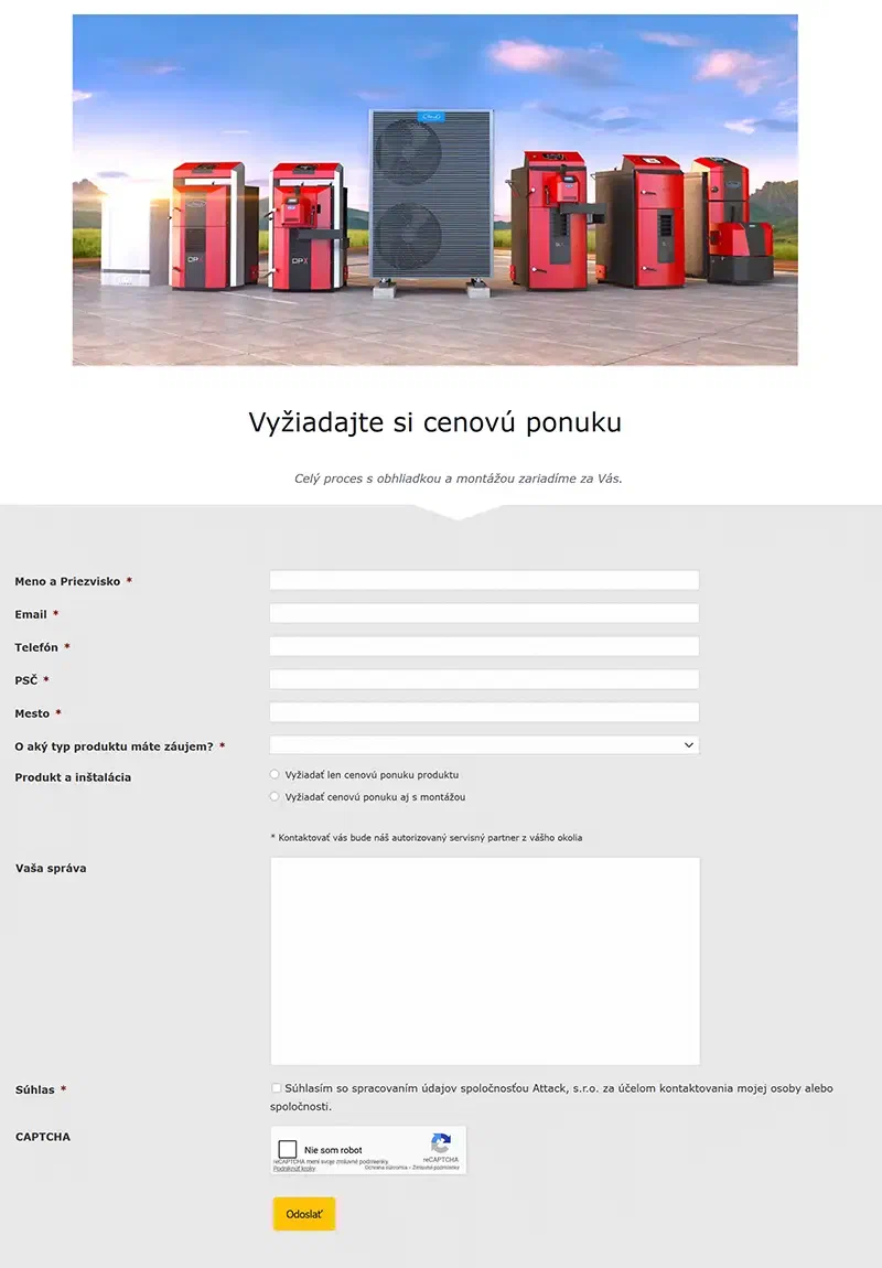 Online quote request form