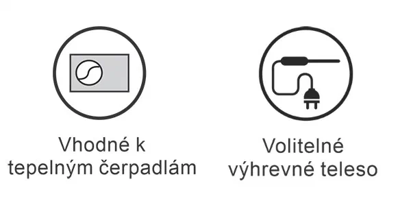 Suitable for heat pumps; optional electric heating element