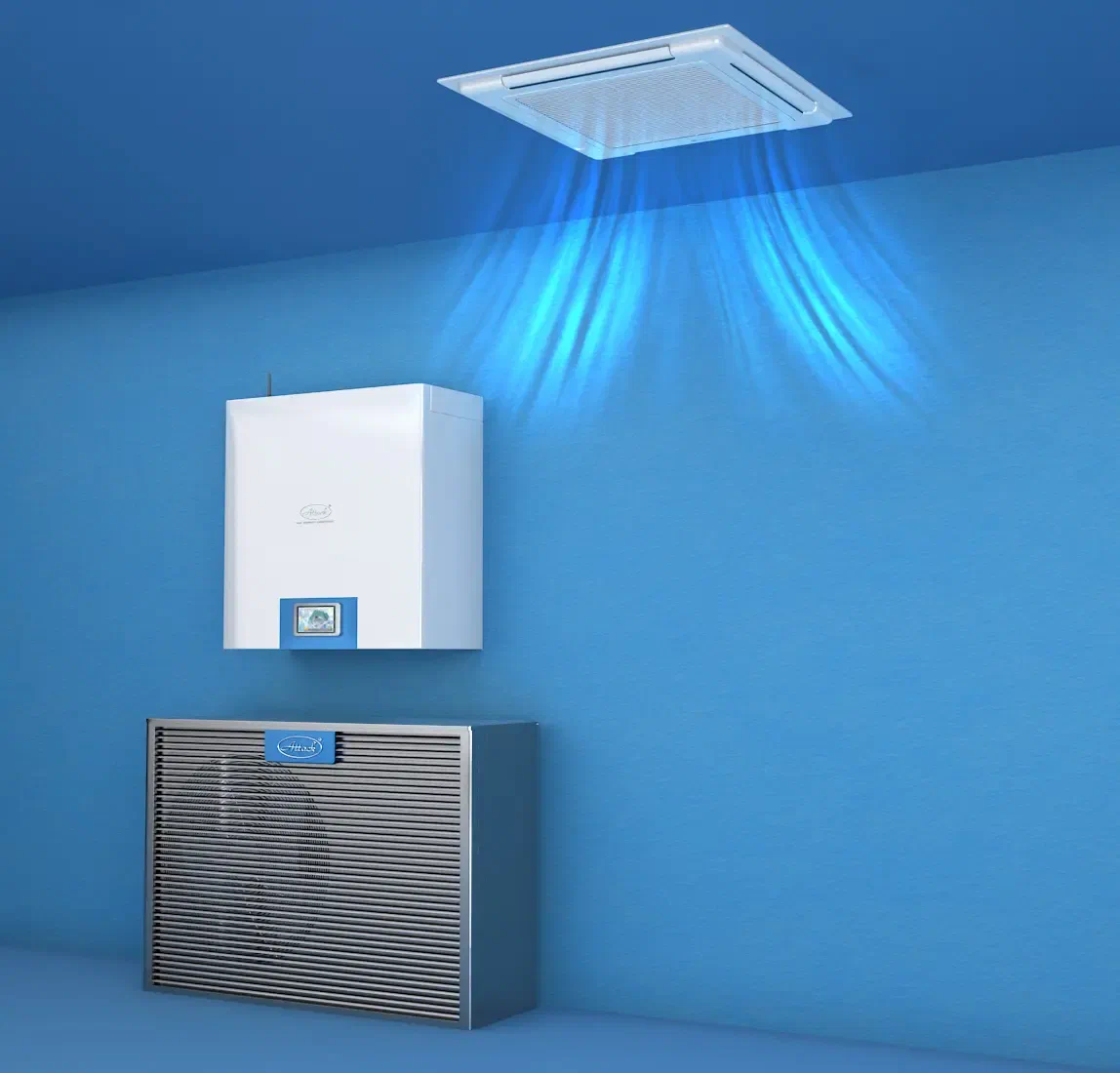 ATTACK FCU cassette unit installed in the ceiling
