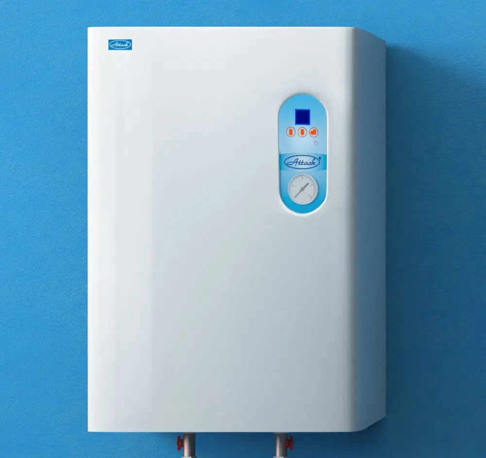 ATTACK ELECTRIC EASY electric boiler on a blue background