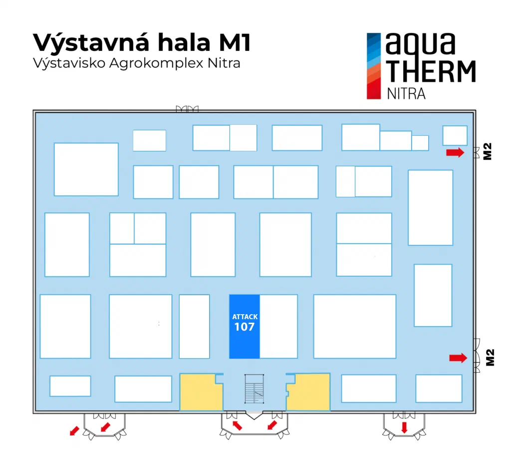 Map of Aquatherm Nitra showing the ATTACK stand
