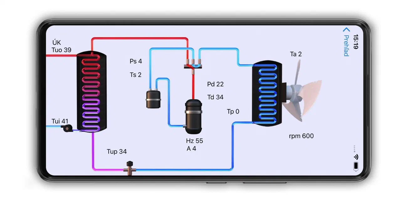 Detailed heat pump operating information in the app
