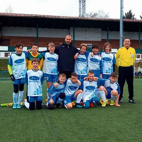 Young FC ATTACK Vrútky footballers with their coaches