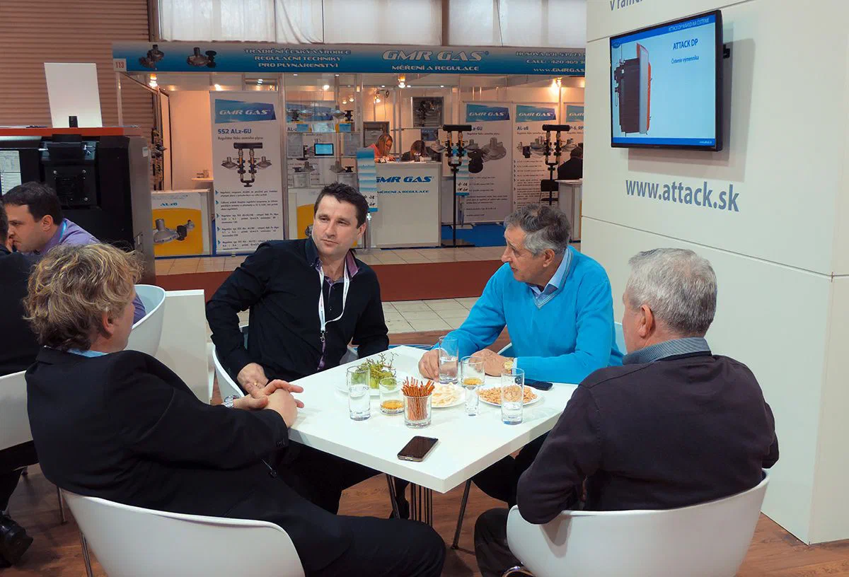 ATTACK · representatives speaking with visitors